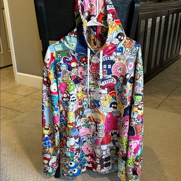 Newcosplay Other - Vibrant Cartoon Print Hoodie